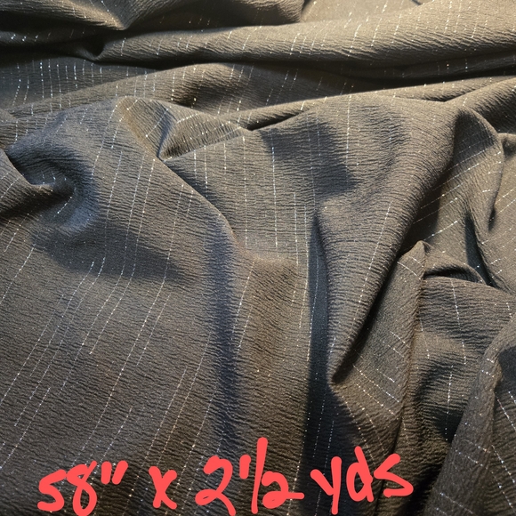 Elegant Black Fabric with Subtle Stripes - Picture 1 of 2